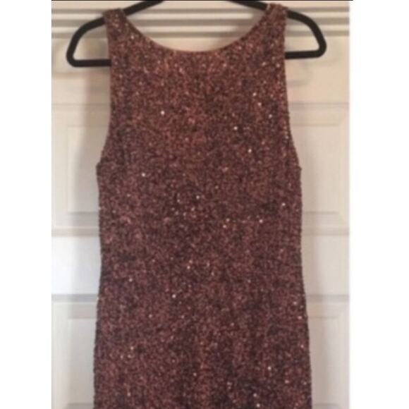 nwt Alice + Olivia Kimber Sequin Dress Rose Gold Stretch Bodycon size 10 - Picture 2 of 8